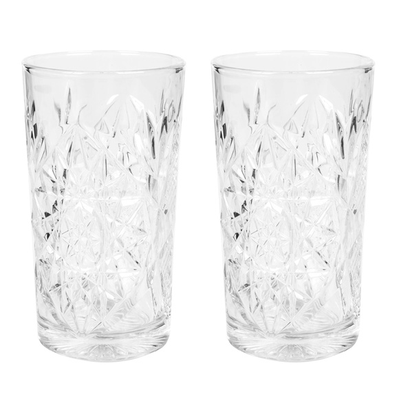 LIBBEY Hobstar 16 oz Glass Coolers - Set of 2 - Picture 1 of 2